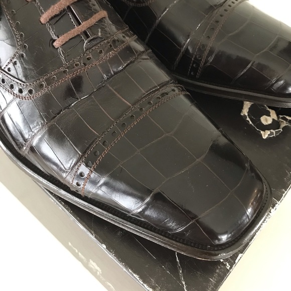 mezlan platinum crocodile shoes